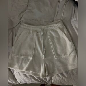 Zara white terry cloth shorts